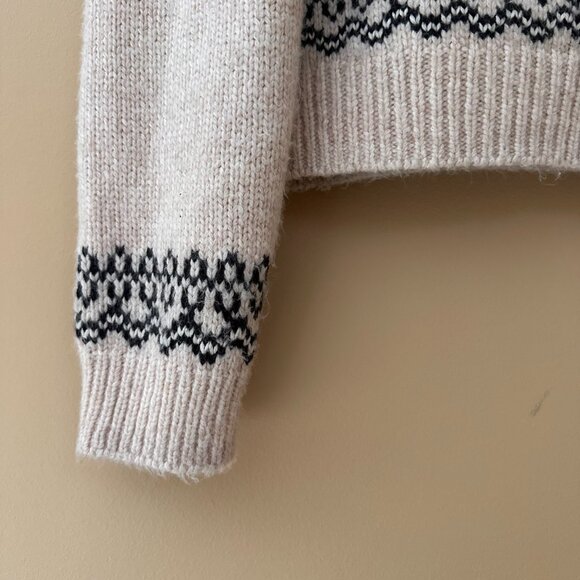 Marine Layer Ava Fair Isle Cardigan – Oatmeal – Size S - Picture 9 of 10